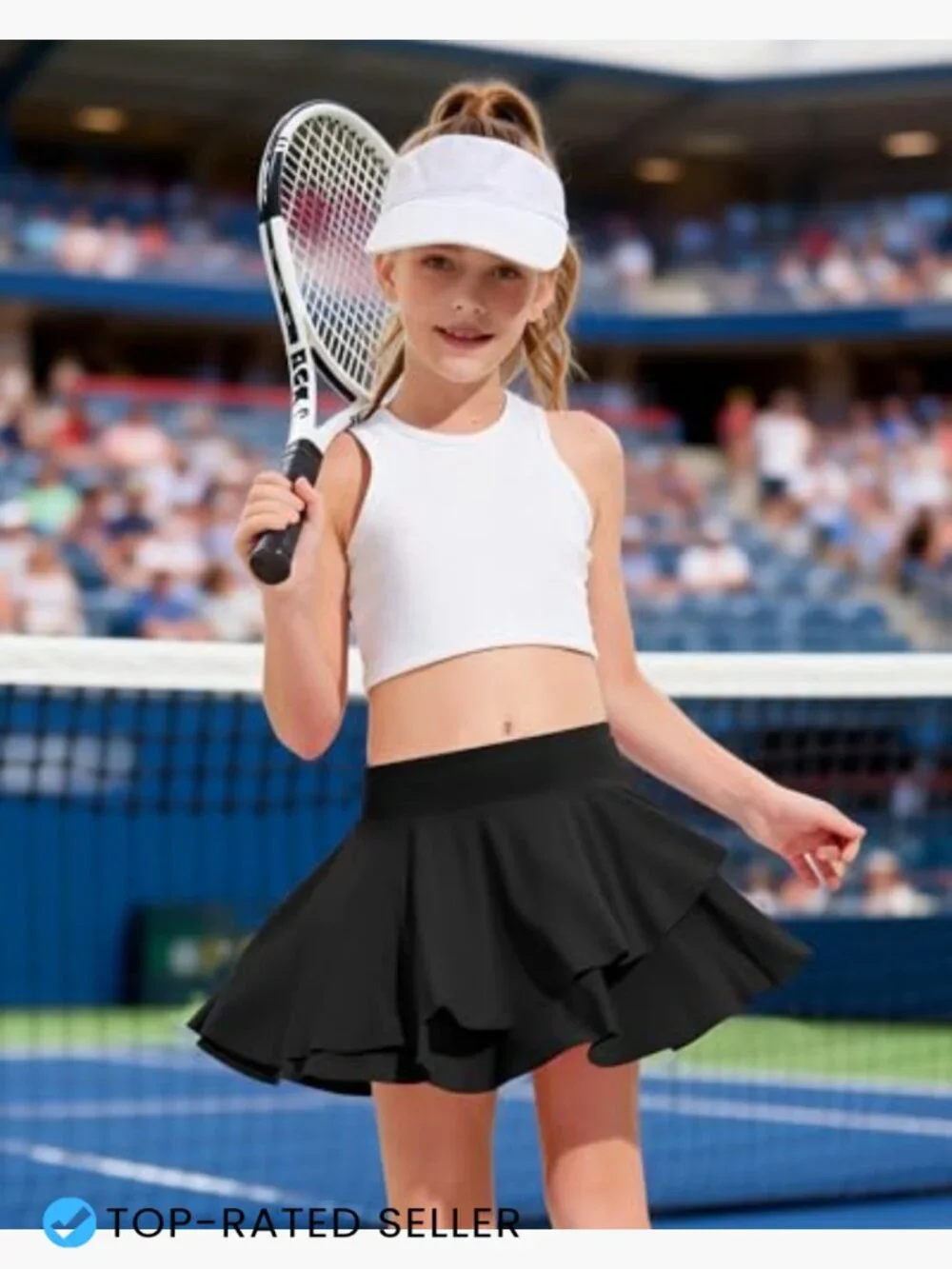 Double Layered Flowly Skorts Cute Tennis Dance Skirts for Active Girls